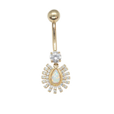 14kt Hanging Opal Belly Ring